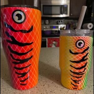 Colorful Koi Fish insulated Tumbler Set